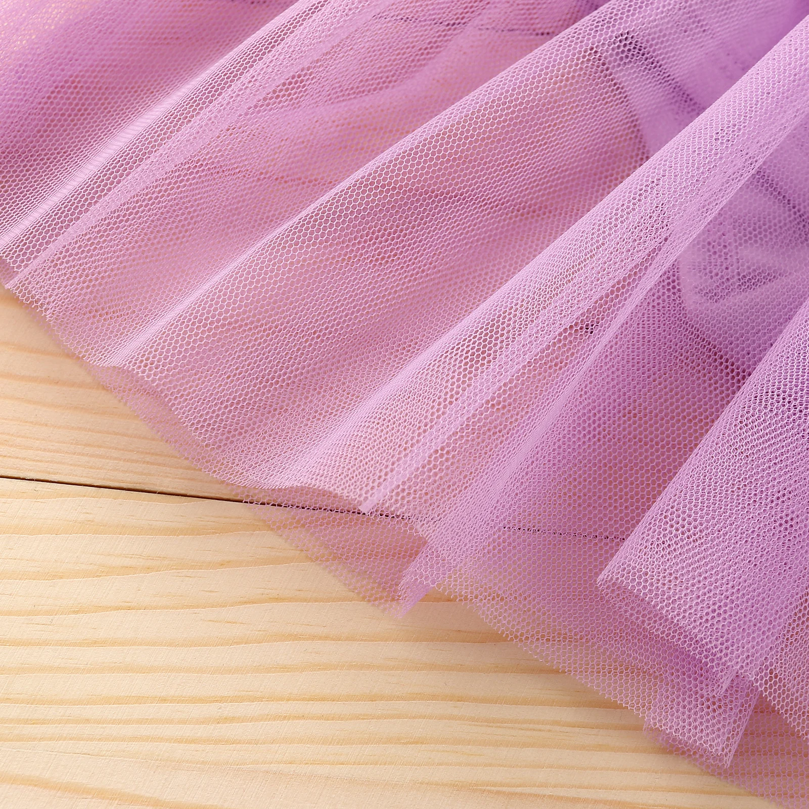 

Kid Camisole Romper Dress with Bow Decoration Mesh Stitching Sweet Style Summer Clothing