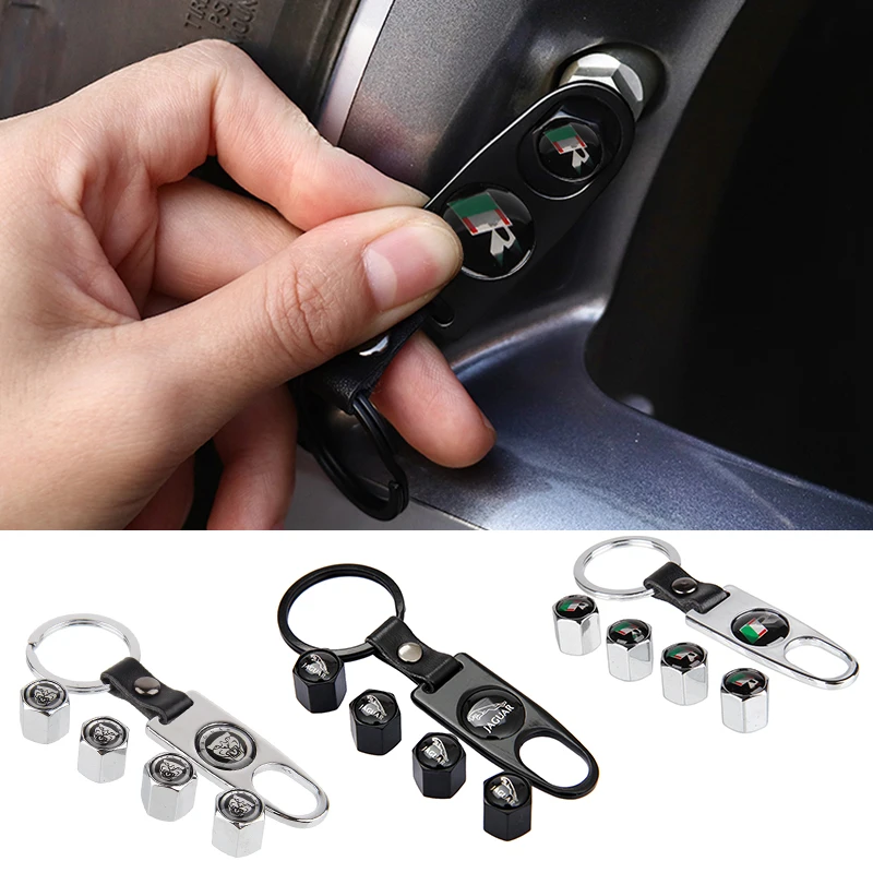 

4pcs Car-Styling Tire Theft-proof Valve Caps for Jaguar TYPE SVR XFR XF XKR F-Type XE XJ-S Sportbrake 2000 XK8 Car Accessories