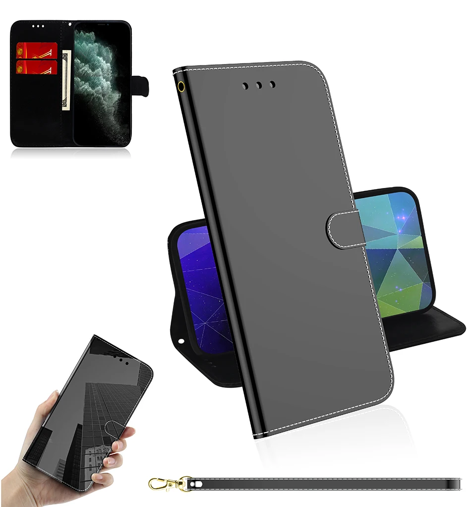 Зеркальный чехол для Huawei p40 P30 Pro Honor 10 20 Lite 10i 20i P smart 2020 кожаный 8A 8s Y5 2019 Y6 Y5P Y6P |
