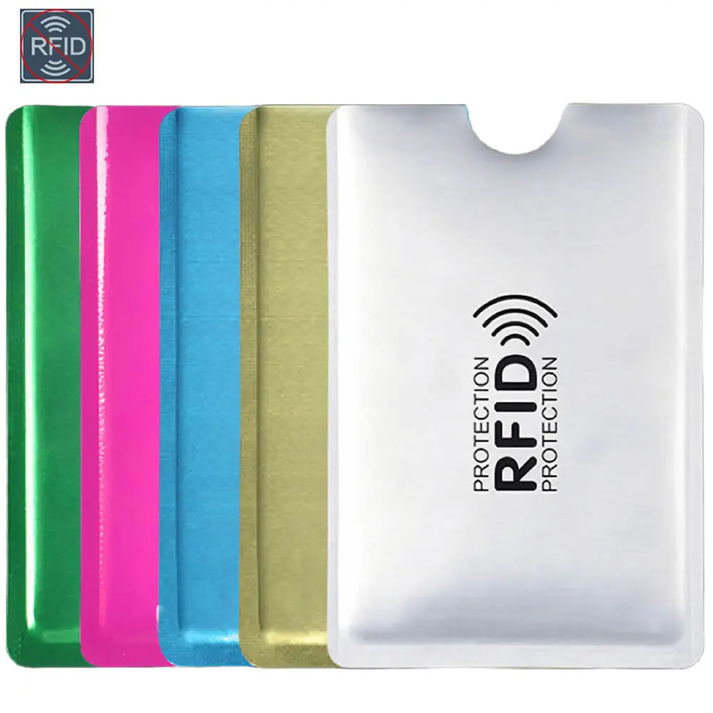 

Алюминиевый Чехол-кошелек серебристого цвета с лазерной защитой от Rfid, блокировка считывания, блокировка карт, держатель для карт ID, защита ...