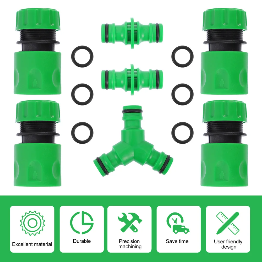 

7pcs Garden Hose Connector Water Pipe Fitting Adapter with 6pcs Seal Rings
