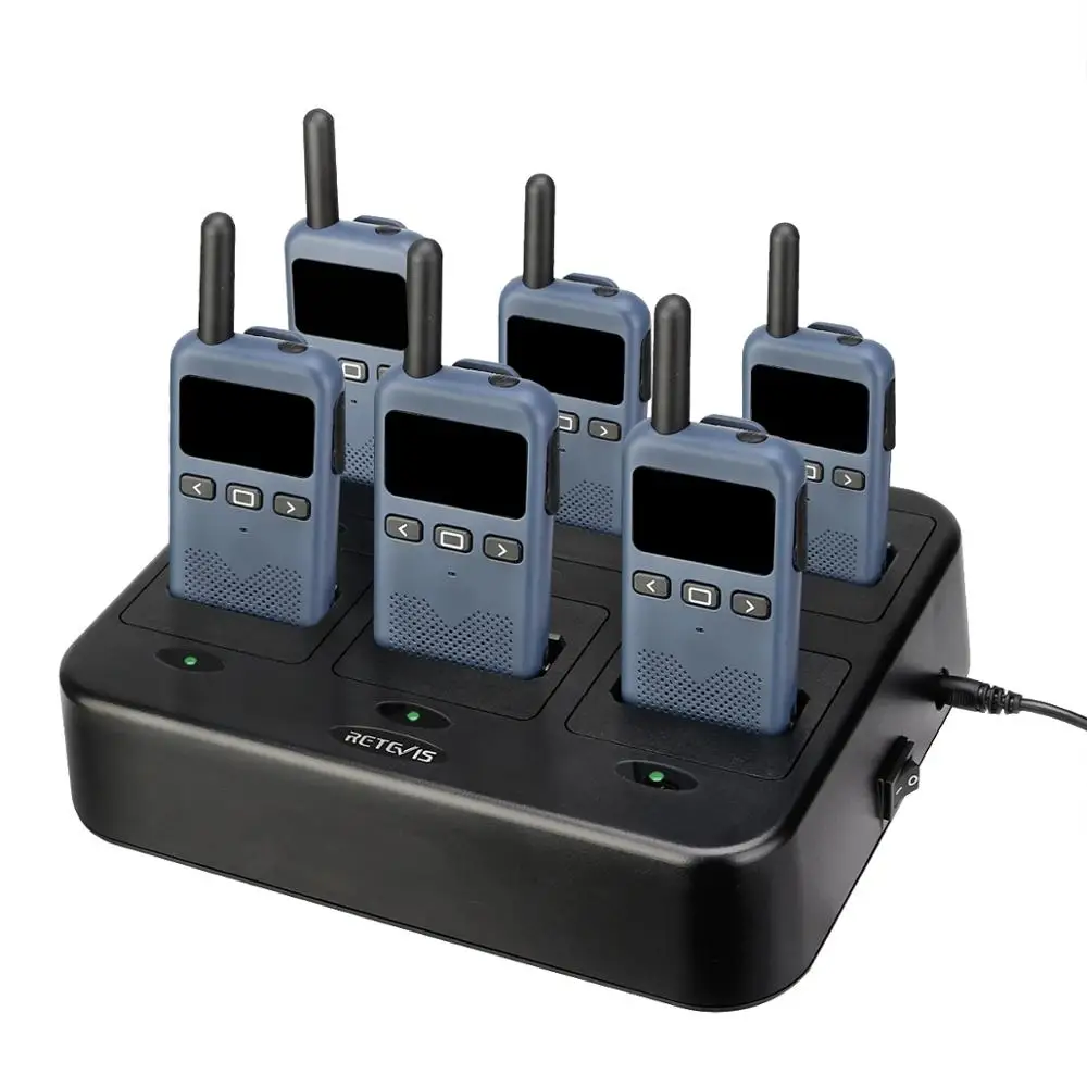 Mini Walkie Talkie Retevis RB619 Walkie-Talkies 6 PCS + Six-way Charger Portable Two Way Radio For Hotel Restaurant Walky Talky | Мобильные