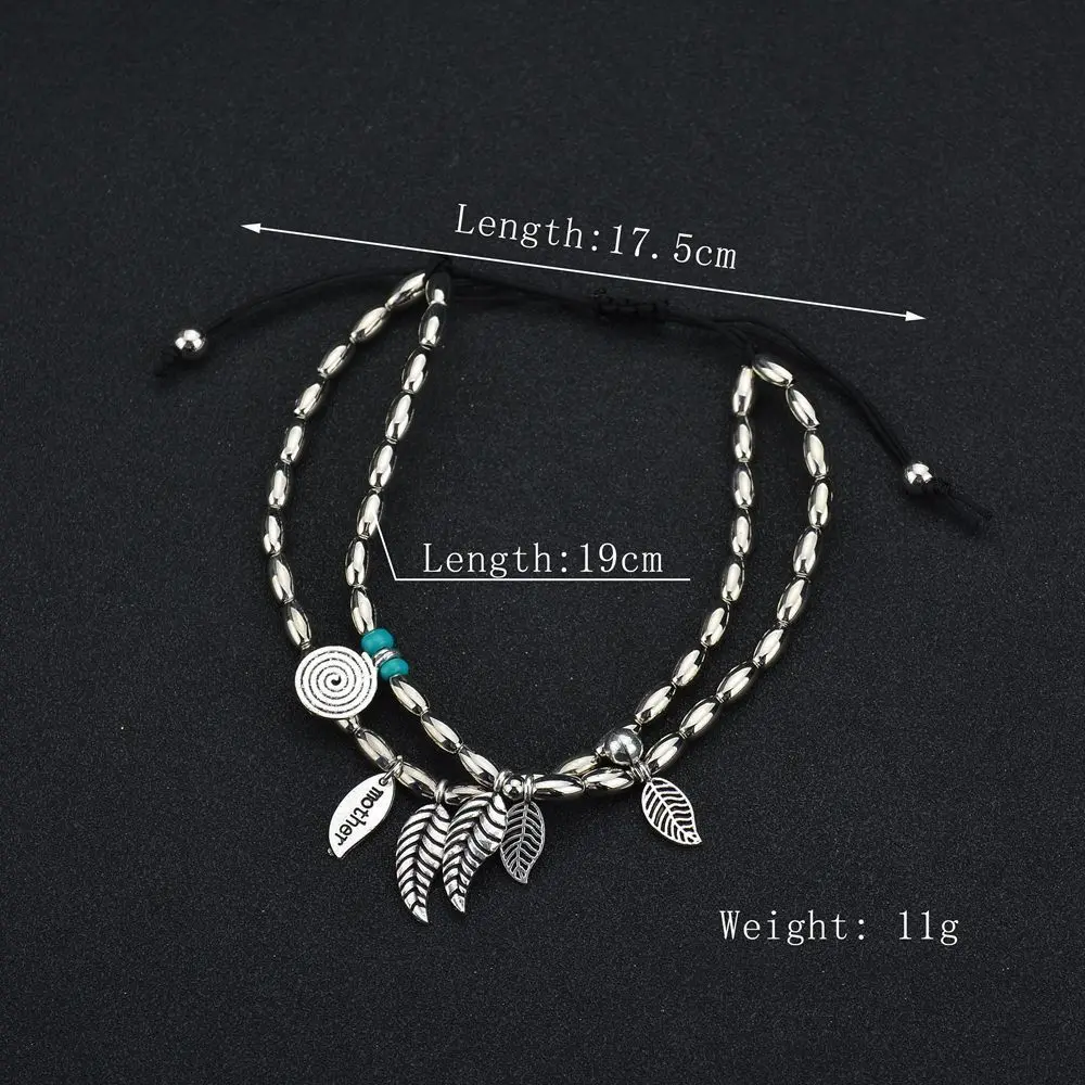 Женский богемный анклет серебряного цвета модный дизайн браслет на ногу