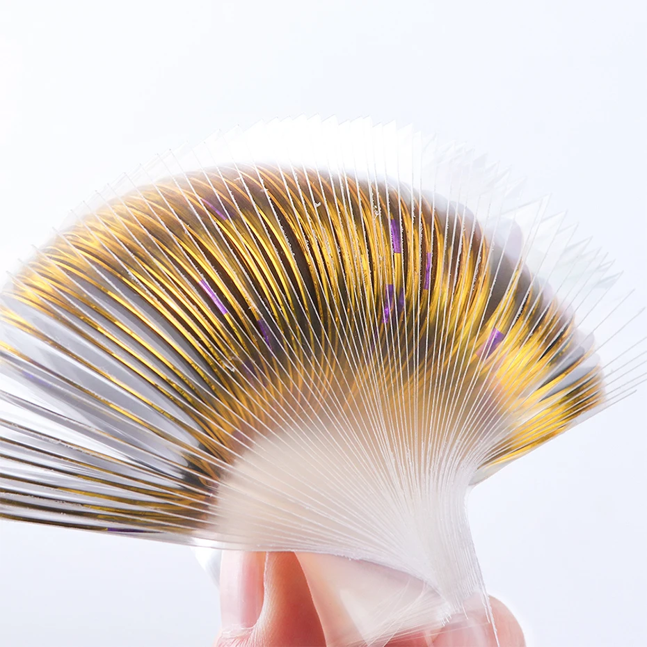0.5mm Gold Silver Striping Tape Line Stickers For Nails Curve Shining Laser Stripe Line Nail Art Decoration Gel Acrylic CH1009-1