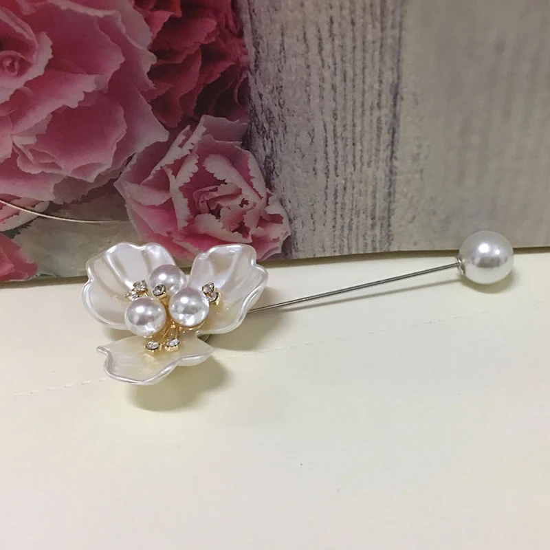 Manufacturers direct new fashion joker pearl style creativity camellia four petals five a word pin brooch | Украшения и