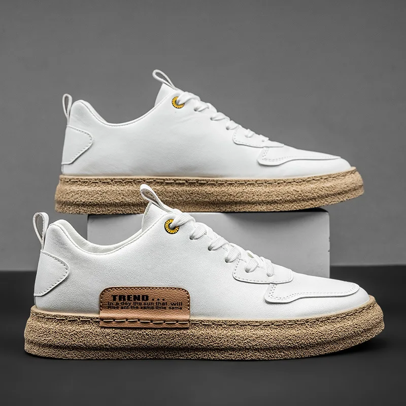 

2021 Spring New Flat Men's Board Shoes Low Help Casual White Shoes Trend Korean Breathable Sport Running Shoes for Man Sneakers
