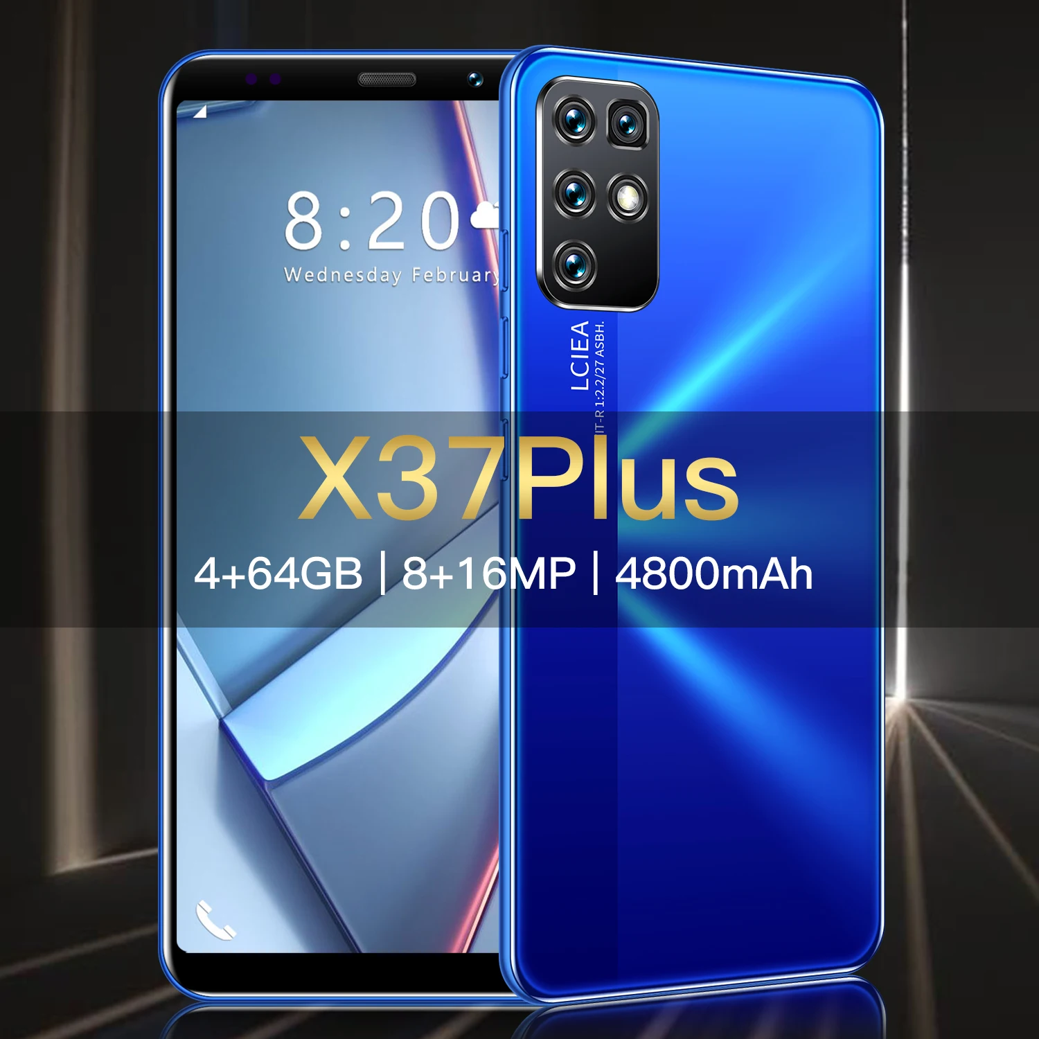 

Global Version X37plus 5.8 Inch Smartphone 4800mAh 8GB+256GB 8+16MP Unlocked Android Phone Full Screen Face ID GPS 4G 5G Mobile