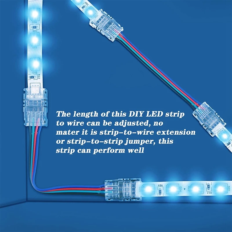 

20 Pcs 4 Pin LED Light Strip Connectors Waterproof 10mm RGB 5050 LED Strip Lights Connector LED Strip Jumper Connector