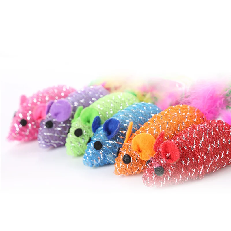 

10pcs/set Pet Toys Cute Colorful Lightweight Pet Cat Toys Mice Cat Catcher Pet Supplies Pet Toys Mouse Toys