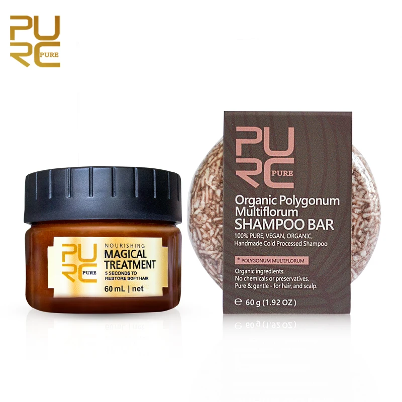 Очищающий органический полигонумный шампунь и 5 секунд ремонт повреждения волос