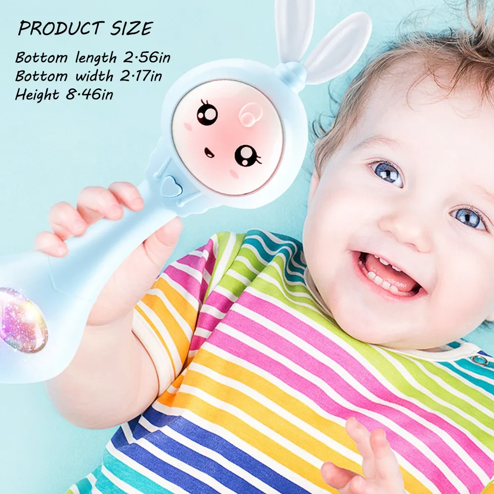 

Baby Musical Rattle and Teethers, Sing Rabbit Baby Toy with 6 Classic Songs&light for Toddlers Infant Children Educational Toy