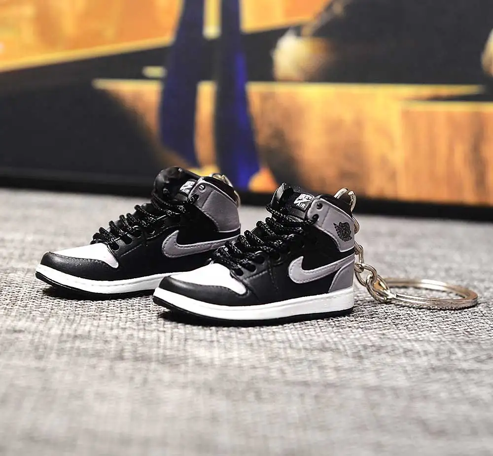 a pair w metal ring Дропшиппинг тапки обуви брелок 1 3D мини-кроссовки "OW CHICAGO" Спортивная обувь тапки брелки - Цвет: a pair w metal ring