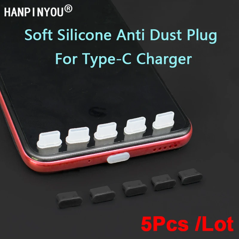 5Pcs Soft Silicone Type C Phone Charging Port USB C Dust Plu
