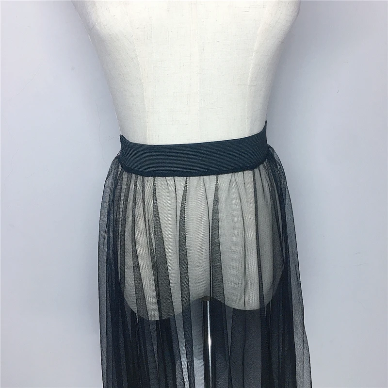 Женская кружевная юбка средней длины Повседневная Длинная из тюля с высокой