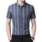 Рубашка мужская из хлопка и льна, с коротким рукавом, дышащая, повседневная, приталенная, 2021