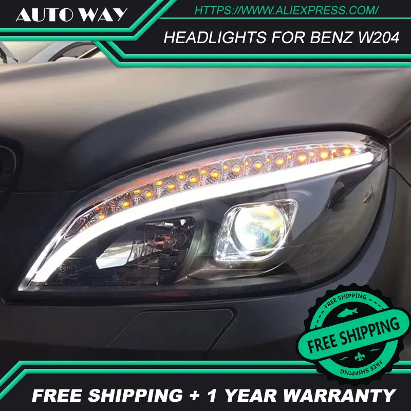 Автомобильный Стайлинг передние фары s для Benz W204 C180 2007 2011 светодиодный ные