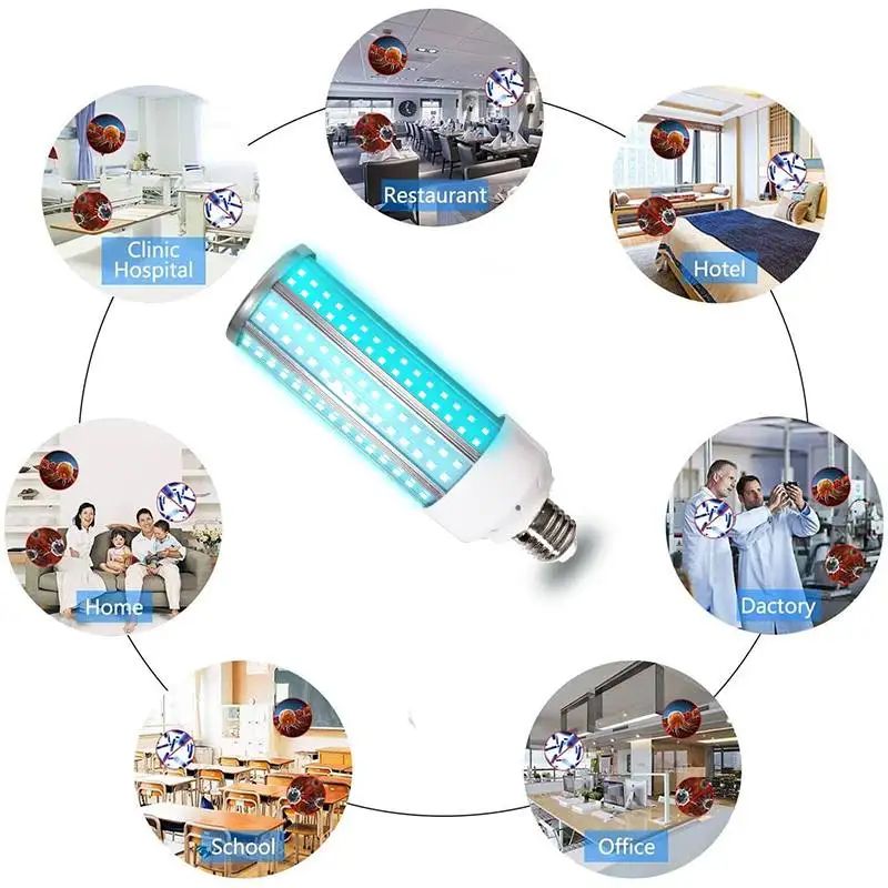 

30W 110V/220V UV Lamp Household UV Sterilizer UVC 146 Leds Light Bulb with Remote Control Timer Bactericidal Ultraviolet Lamps