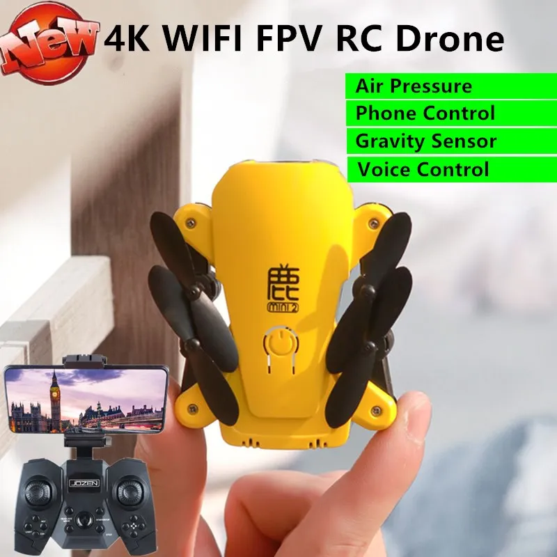 Складной Радиоуправляемый мини Квадрокоптер 4K HD Wi Fi FPV датчик