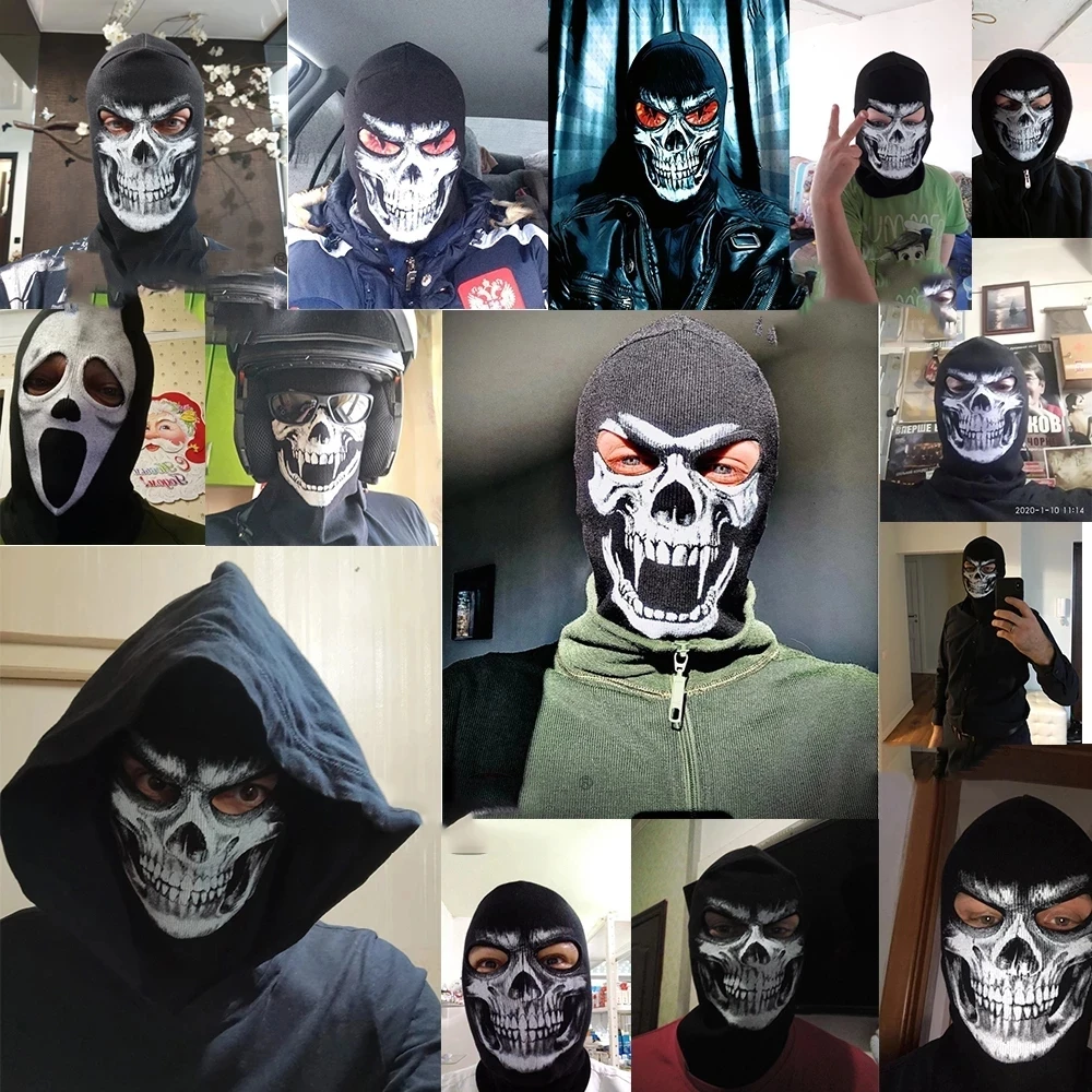 Дышащая Маска на все лицо для Хэллоуина Балаклава с капюшоном призраком и