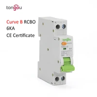 rcbo b curve type ac 6ka 18mm 16a 10ma 30ma 100ma 300ma residual current circuit breaker with over current leakage protection