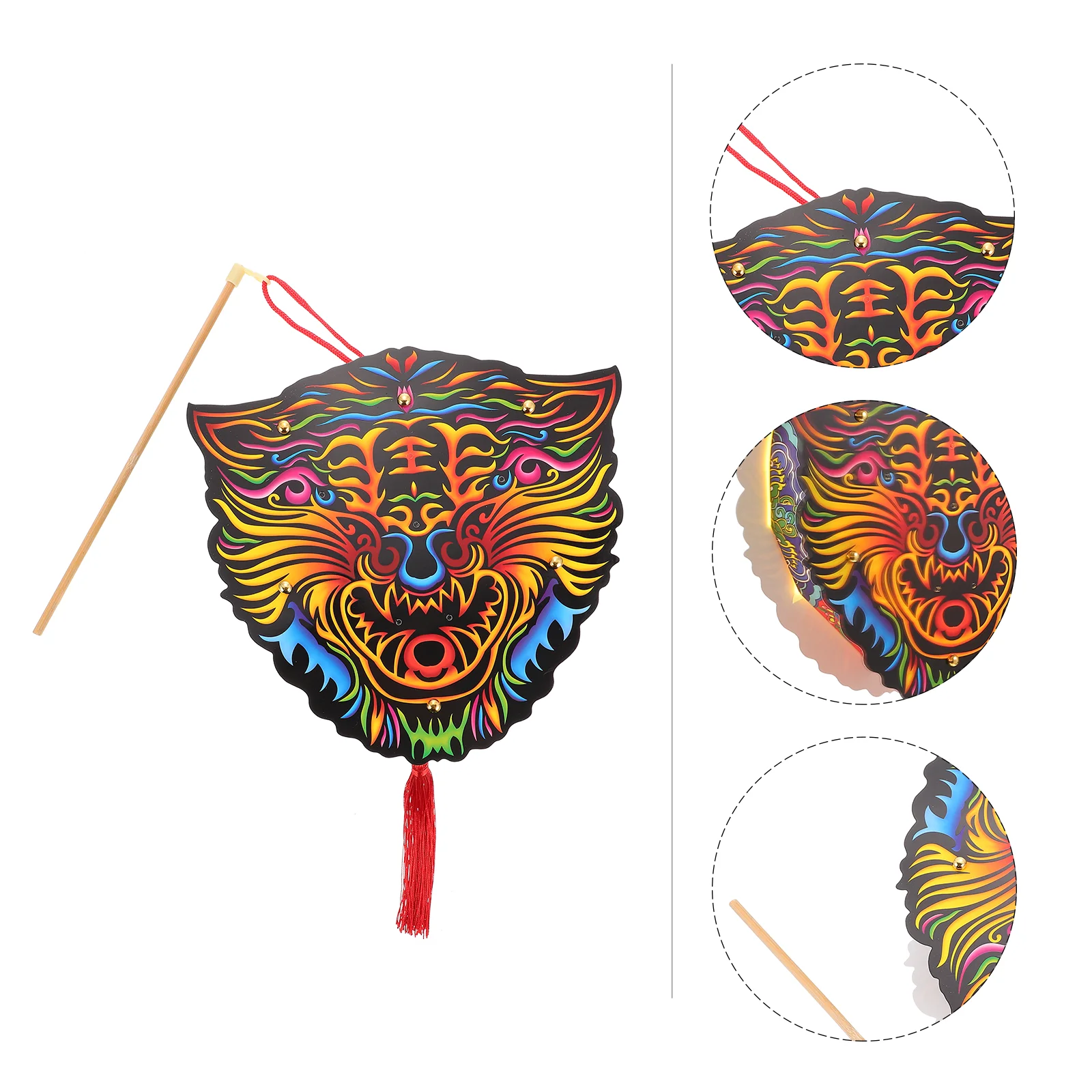 

1Pc Luminous Paper Lantern Ornament Portable Cartoon Tiger Lantern for Kids