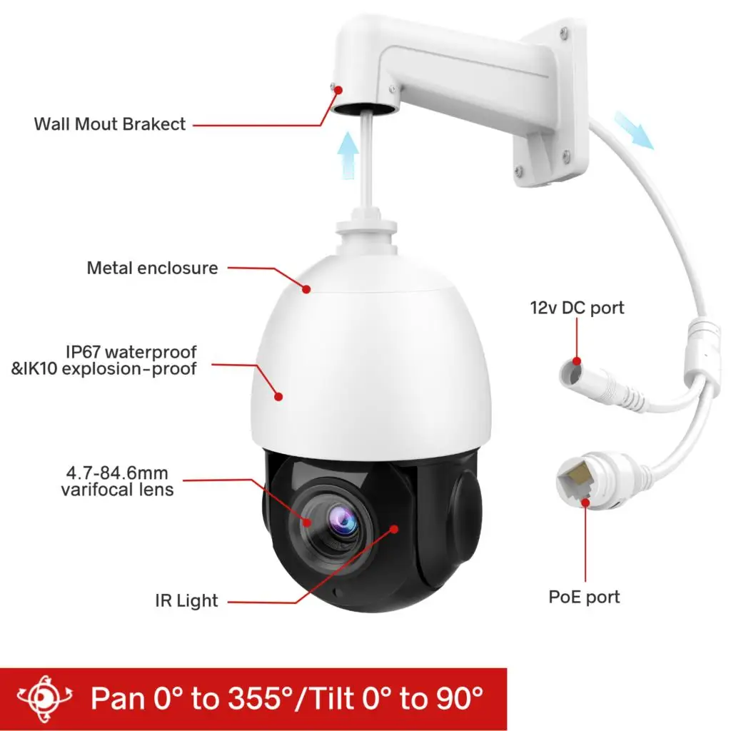 IP-камера видеонаблюдения VIKYLIN 5 Мп PTZ PoE 4 7-84 6 мм автофокус 18X-30X зум-Обнаружение 2K