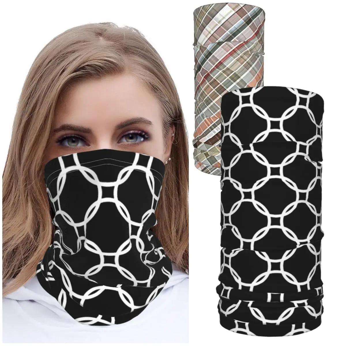 

Buff on neck HeadscarfIce silk bib scarf printed neck men's and women's scarf turban shawl accessories Scarf women