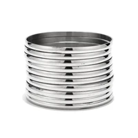 10pcslot polished stainless steel metal round blank bangle bracelets for diy jewelry charm bracelets bangles party gifts 67mm