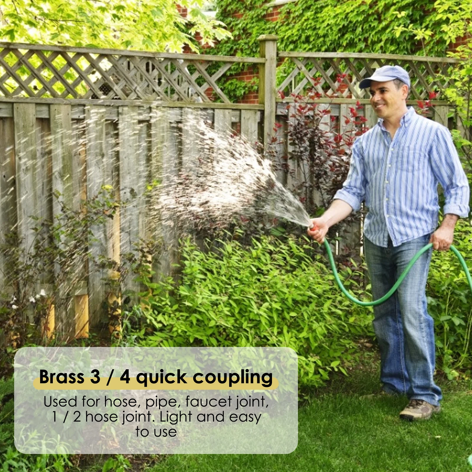 

Garden Brass Hose Quick Connector 1/2 Copper Connector Garden Hose Female Thread 1/2 3/4 Water Gun Fitting 1set Water Connectors