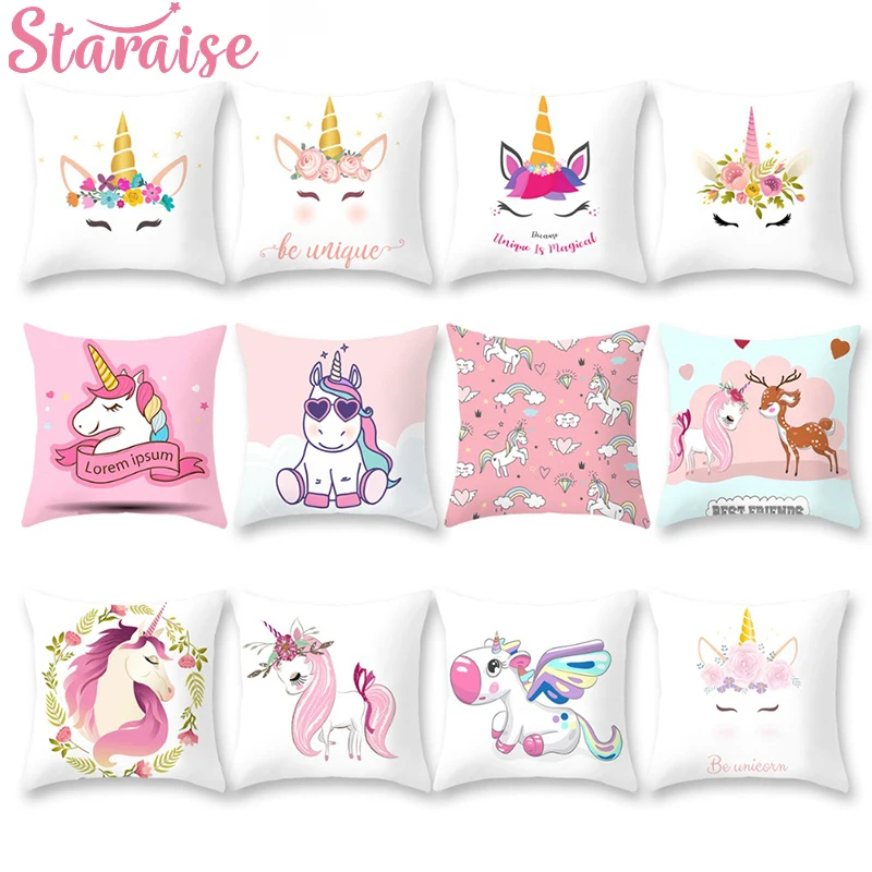 

Staraise 45*45 см, наволочки с единорогом, мультяшная сова, подушка на сиденье, декор для вечерние, наволочка, чехол, искусственная Обложка