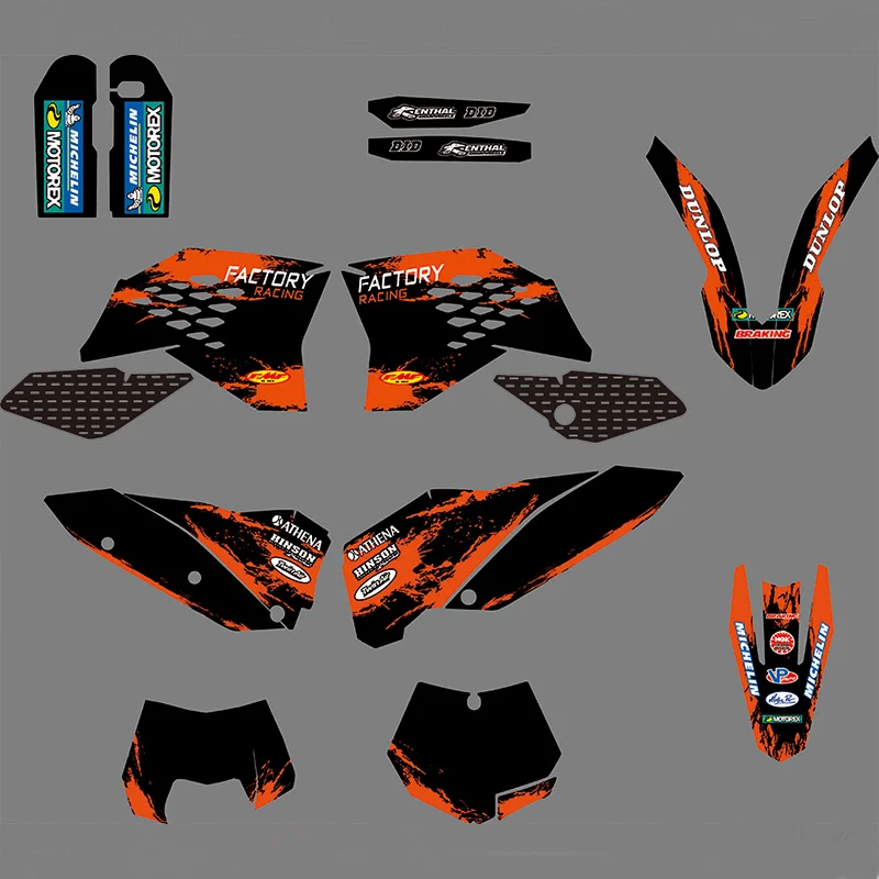 

1206 3M Motorcycle Decal Sticker Graphics Kits for KTM 125-525 SX SXF 2007-2010