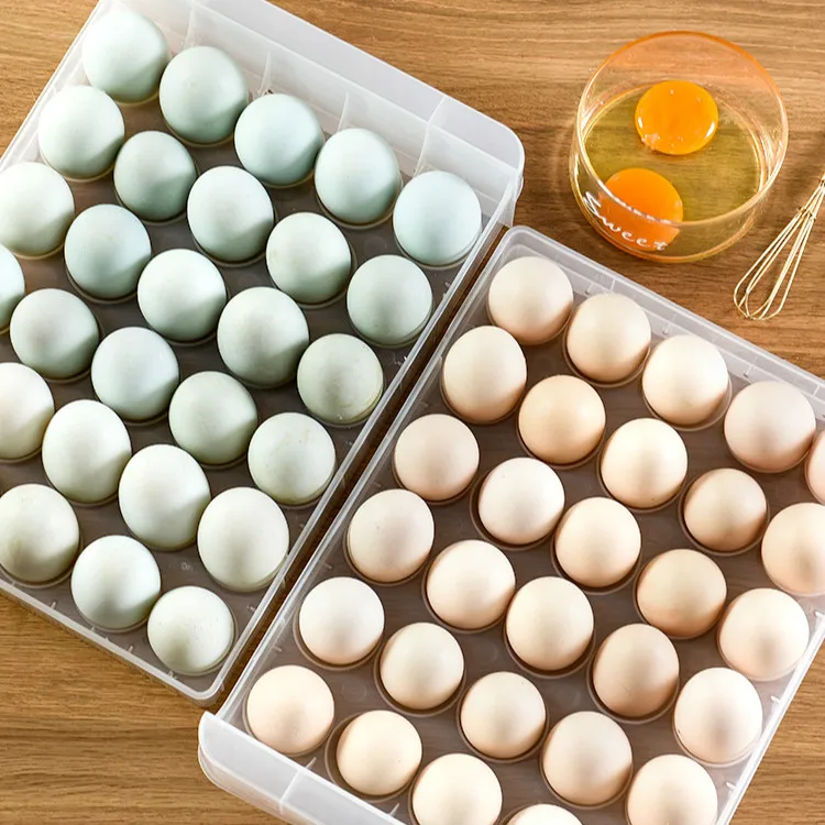 

60 Grids Egg Storage Storage Box Double-layer Transparent Drawer Type Transparent Egg Container for Refrigerator Arrange Kitchen