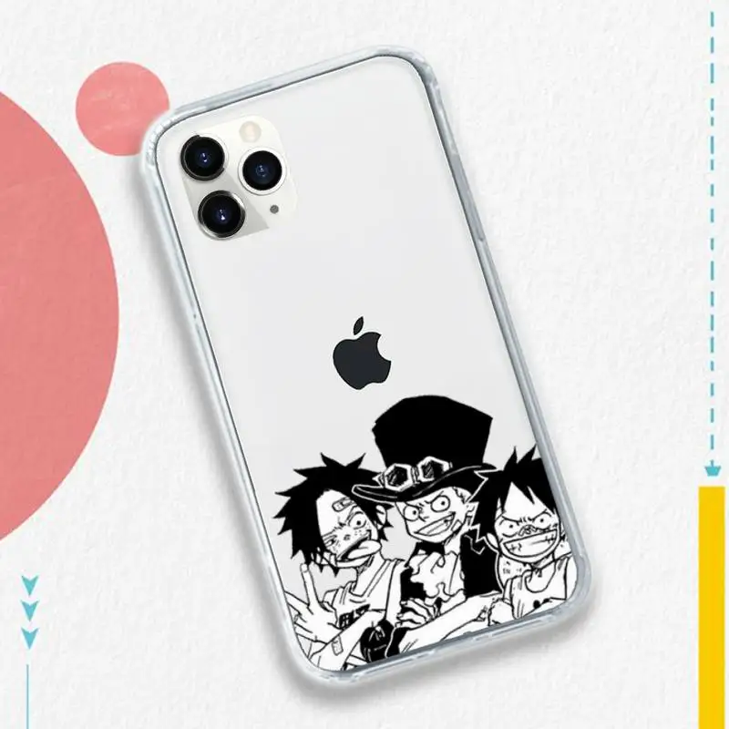 

Black & White Japan Anime one piece Phone Cases Transparent soft For iphone 5 5s 5c se 6 6s 7 8 11 12 plus mini x xs xr pro max