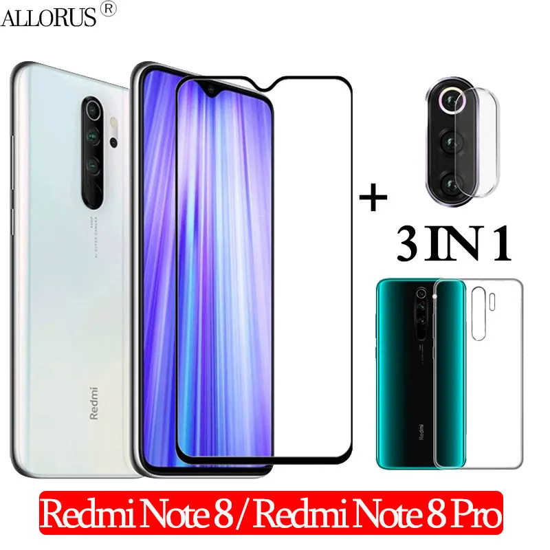 3-in-1 TemperedGlass 3-в-1 чехол+ Камера ззащитное стекло на редми нот 8 про Xiaomi Redmi-Note-8-Pro стекло Экран Защитная пленка note 8 xiaomi стекло redmi note8 pro стекло на редми ноут 8 redmi note 8 3D стекло - Цвет: 3-in-1 TemperedGlass