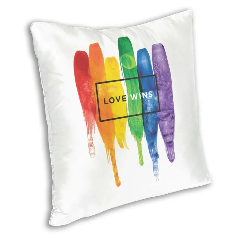 ЛГБТ Love Wins Радужная краска GLBT наволочка 45x45 см домашний Декор 3D печать лесбийские