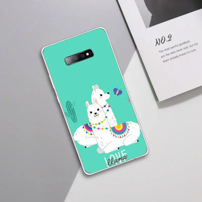

Cute cartoon animal Alpaca Phone Case Transparent For Samsung Galaxy A 71 21s S note 8 9 10 plus 20 ultra