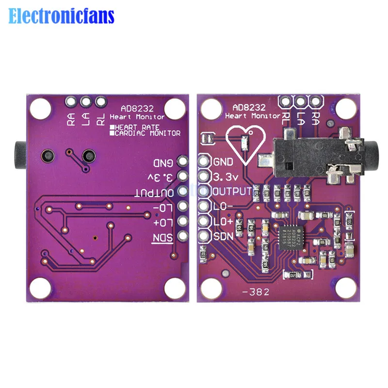 AD8232 однопроводный монитор сердечного ритма Электронная печатная плата