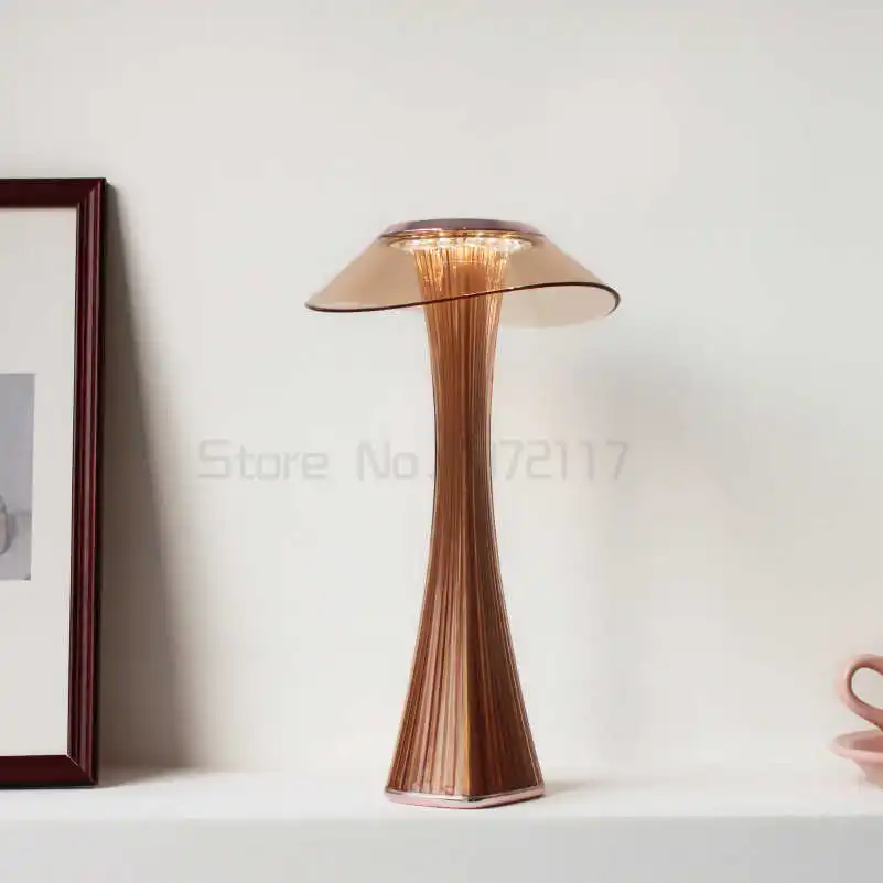 

LED desk lamp dimmable protection eyes USB charging smart touch switch bedside lamps transparent crystal creative table light