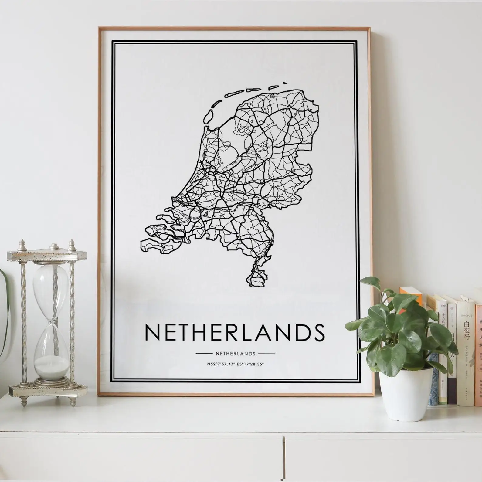 Дорожная карта Нидерландов украшение для гостиной в скандинавском стиле