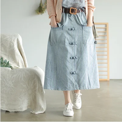 Осенняя юбка женская модная Свободная Повседневная джинсовая 2019 Новый женский