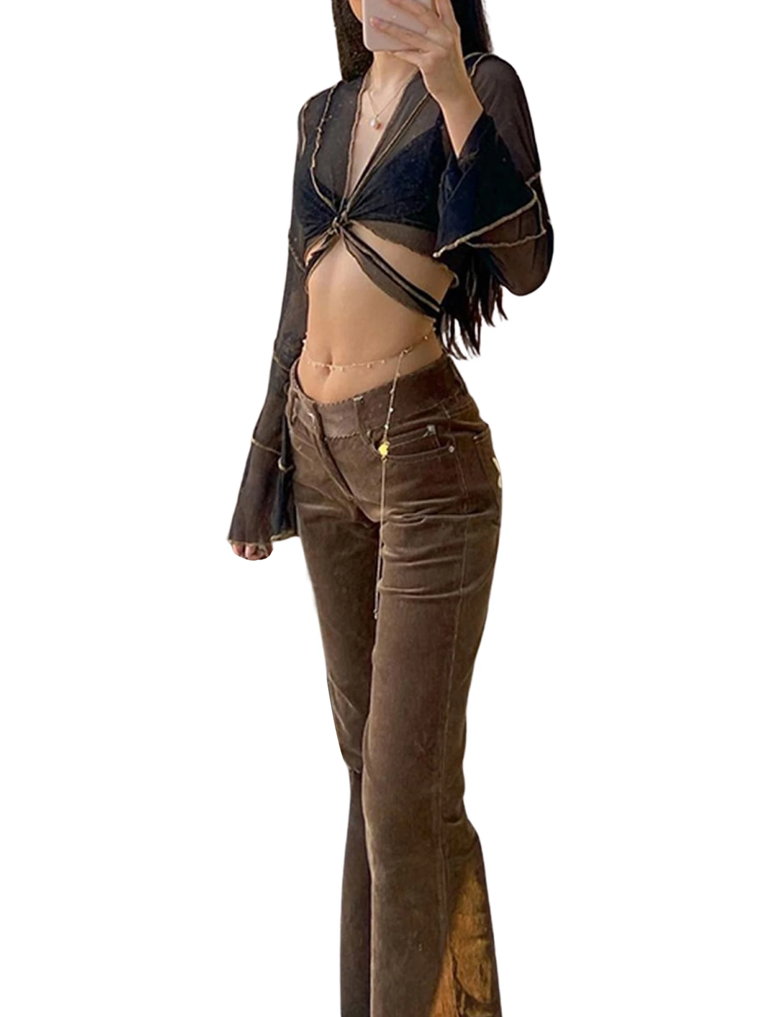 Летние женские черные сетчатые Короткие топы с открытым животом Сексуальная