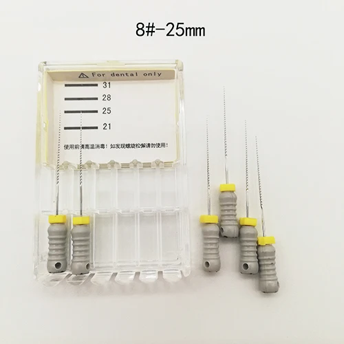 1 pack(8-25mm) 8 packs 8#-40# 25mm Dental K Files Root Canal Dentistry Endodontic Instruments Dentist Tools Hand Use Stainless Steel - Цвет: 1 pack(8-25mm)