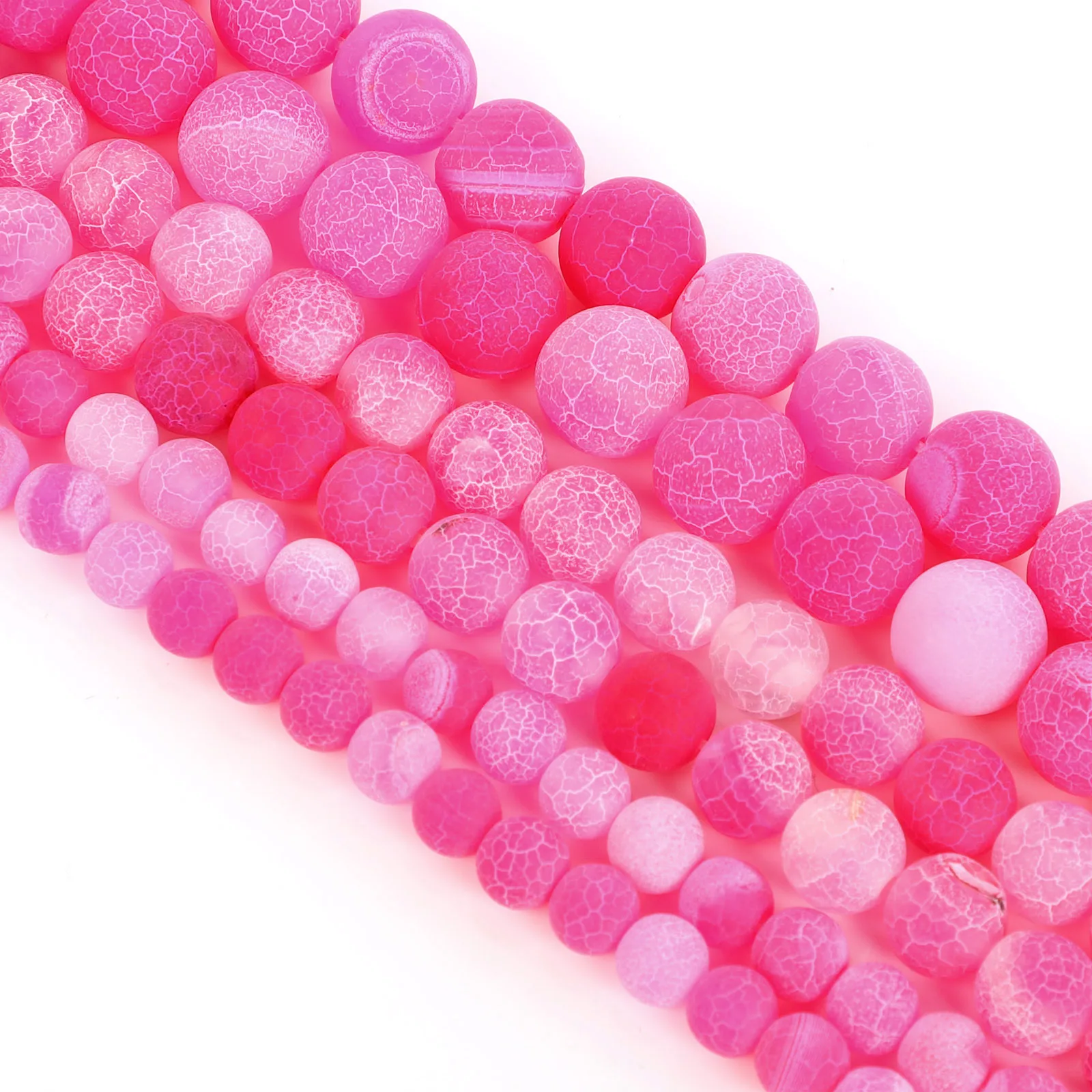 Бусины из натурального камня матовый цвет розово-красный женский свободный