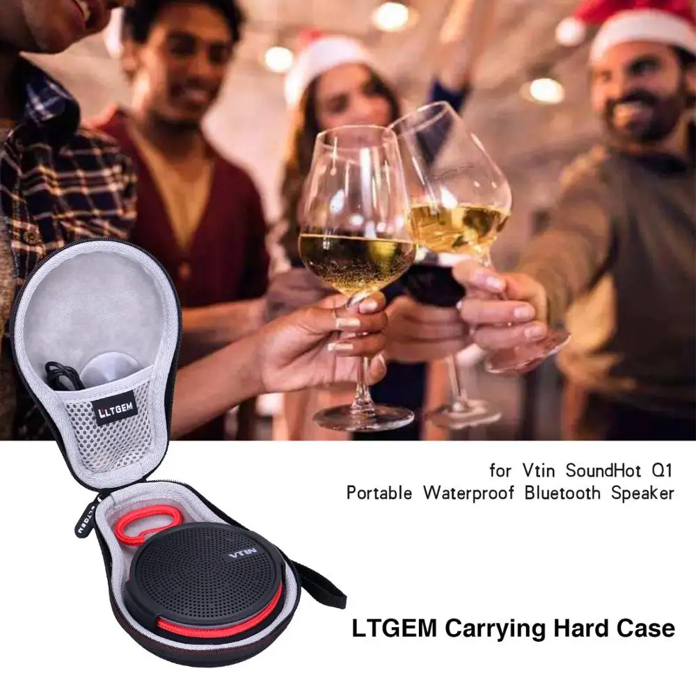 

LTGEM Waterproof EVA Hard Case for Vtin SoundHot Q1 Portable Waterproof Bluetooth Speaker