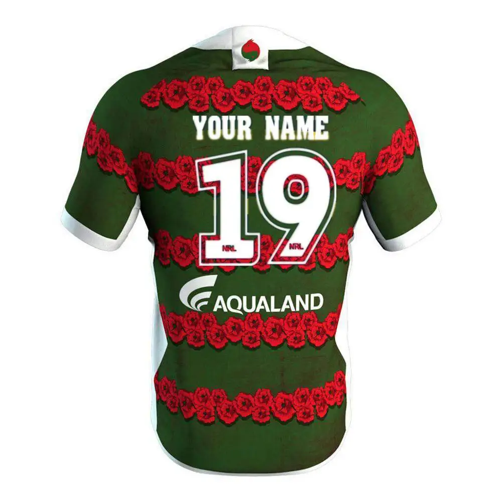 Футболка для регби из южной сиднеи RABBITOHS Размер: S-3XL напечатано на заказ имя номер качество идеальное - Цвет: Print name number