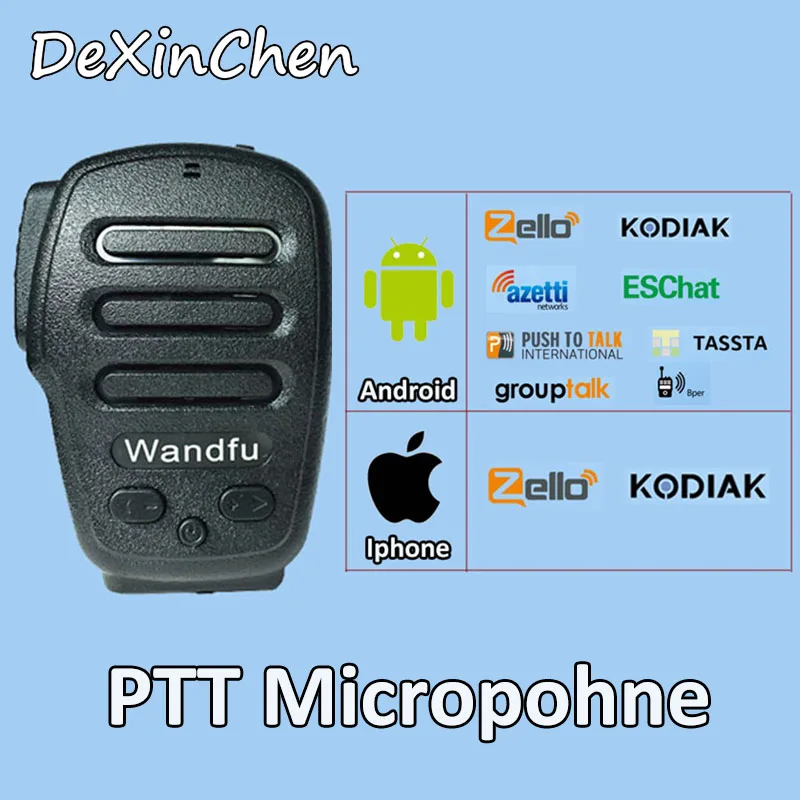 Wandfu PTT bluetooth Zello Динамик Mic динамики и микрофон с Bluetooth модулем Android Беспроводной