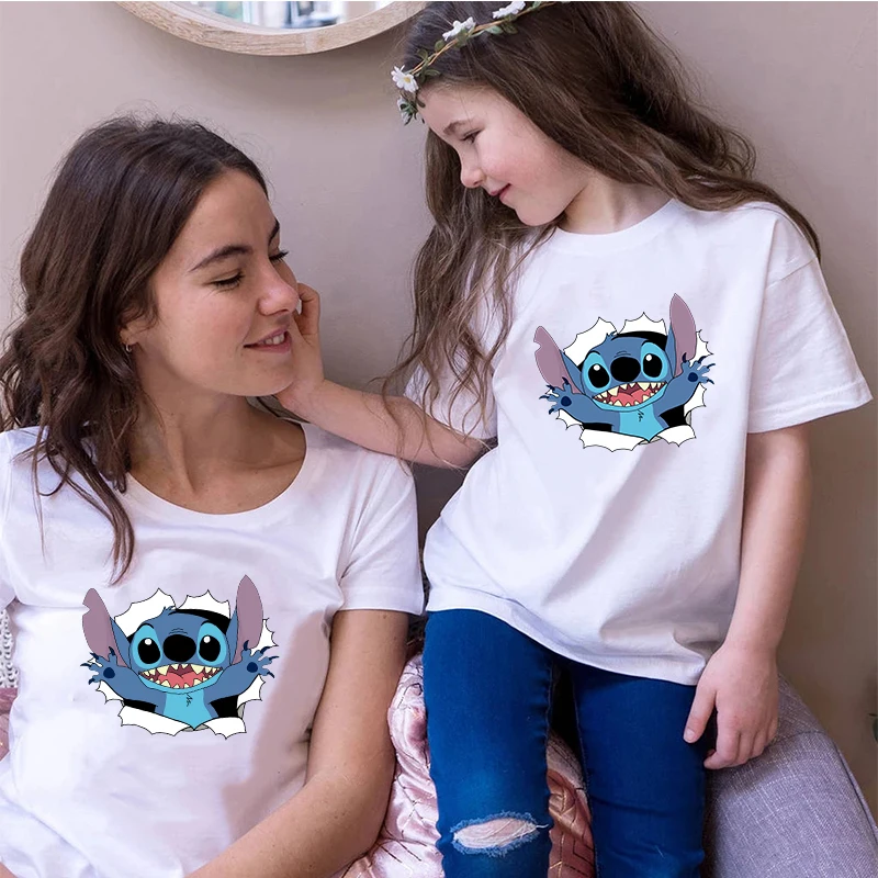 

Trendy T-shirt Loose Comfortable Top Short Sleeve Cute Baby Disney Printed Pattern Parent-child Wear