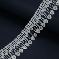 4cm wedding dress water soluble wave lace trim with tassel pearlescent sequined lace trim curtain dress skirt accessories