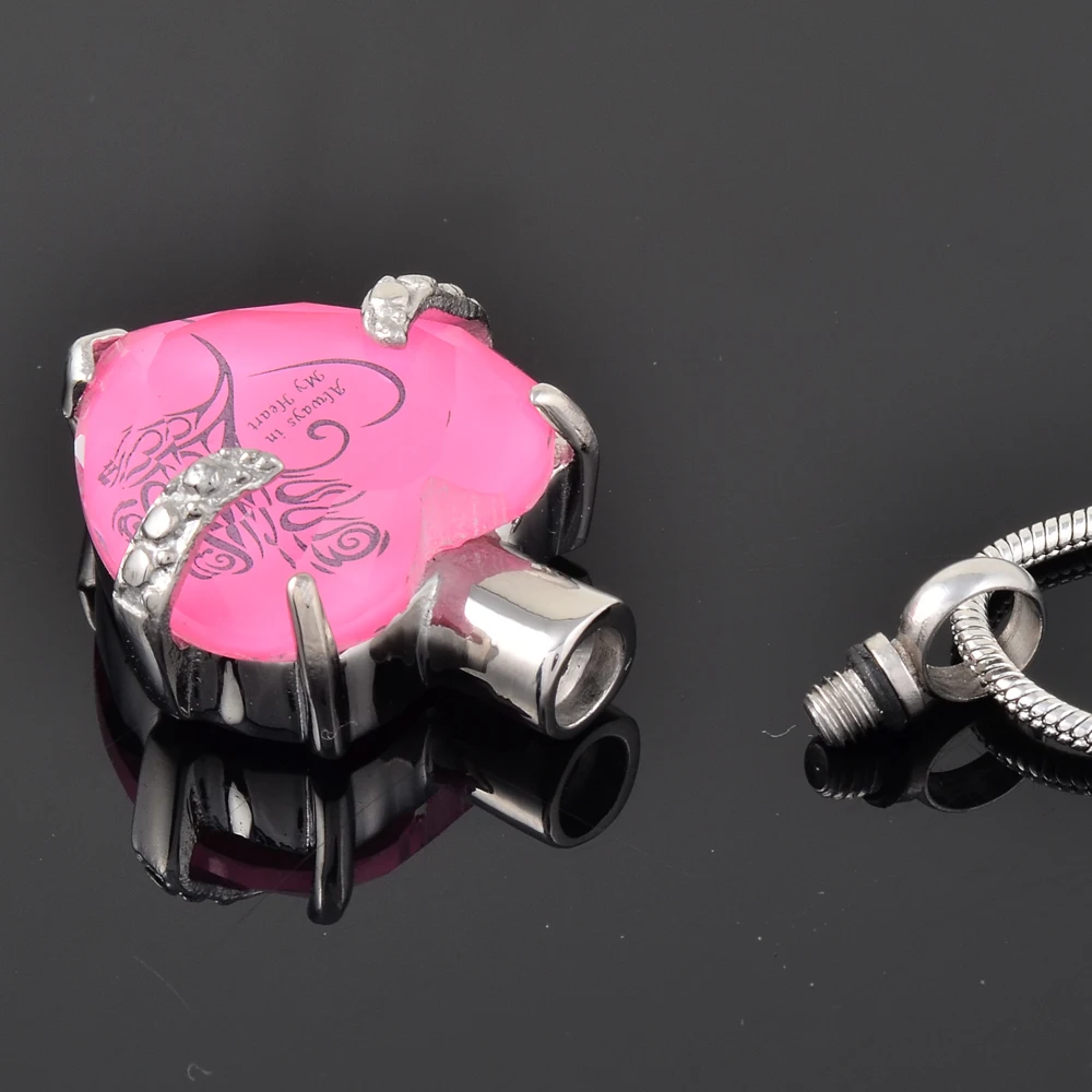 

IJD9790 Always IN MY Heart Stainless Steel Cremation Memorial Jewelry for Ashes Keepsake Pendant Necklace Jewelry