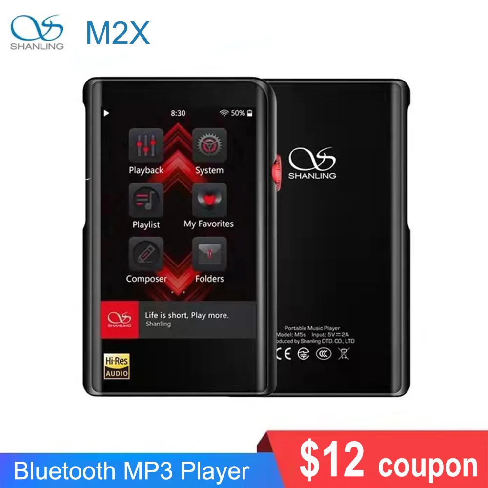 

SHANLING M2X Hi-Res MP3 Bluetooth Portable Music Player 32bit /384kHz AptX DLAN DAC Audio Balanced DSD256 Headphone Amplifier